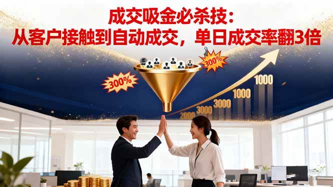 （16432期）吸金成交营销必杀技：从客户接触到自动成交，单日成交率翻3倍_抖汇吧