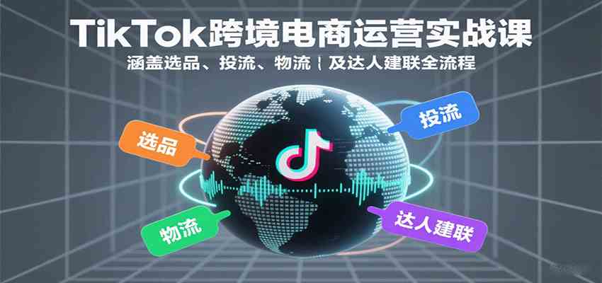 TikTok跨境电商运营实战课：涵盖选品、投流、物流及达人建联全流程_抖汇吧