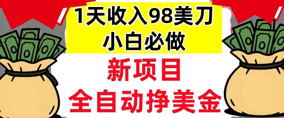 新项目，全自动挣美刀，1天收入98刀，0门槛，适合新人的被动收入（最终版本）_抖汇吧