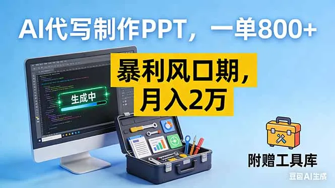 AI代写制作PPT，一单800+， 暴利风口期，月入2万【附工具】_抖汇吧