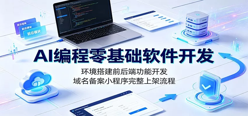 AI编程零基础软件开发:环境搭建前后端功能开发,域名备案小程序完整上架流程_抖汇吧