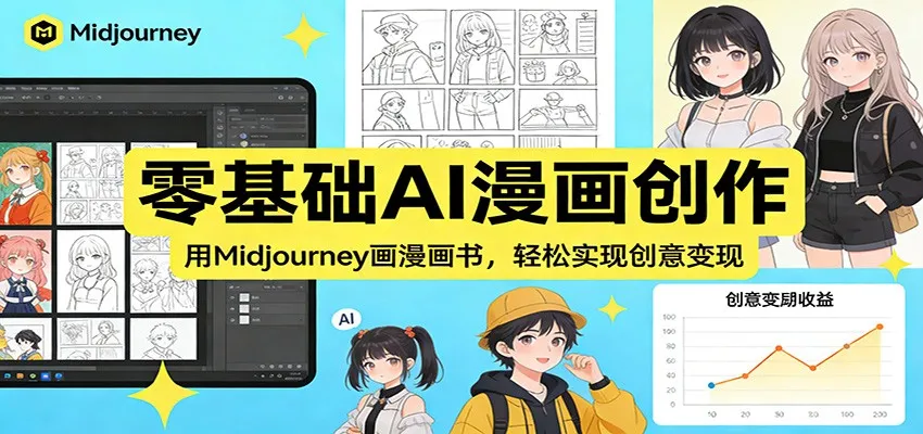 图片[1]_零基础AI漫画创作：用Midjourney画漫画书，轻松实现创意变现_抖汇吧