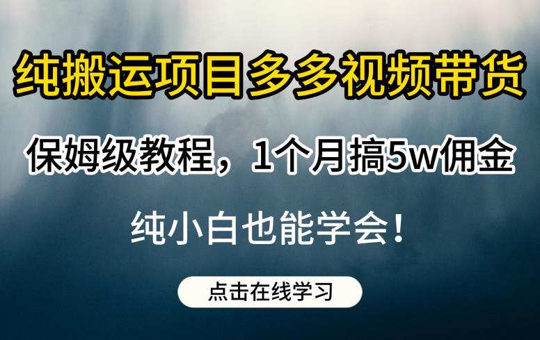 纯搬运视频带货保姆级教程：学会如何1个月搞5W佣金，轻松赚钱！_抖汇吧