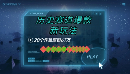 20个作品涨粉67W，一条视频收益1k+，历史赛道爆款新玩法_抖汇吧