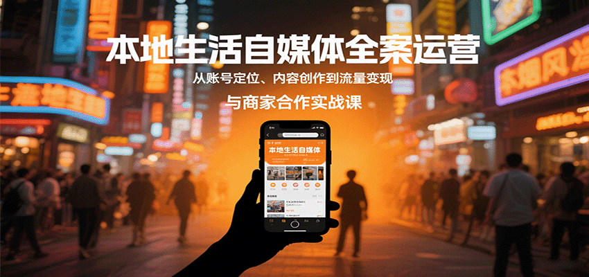 本地生活自媒体全案运营，从账号定位、内容创作到流量变现与商家合作实战课_抖汇吧