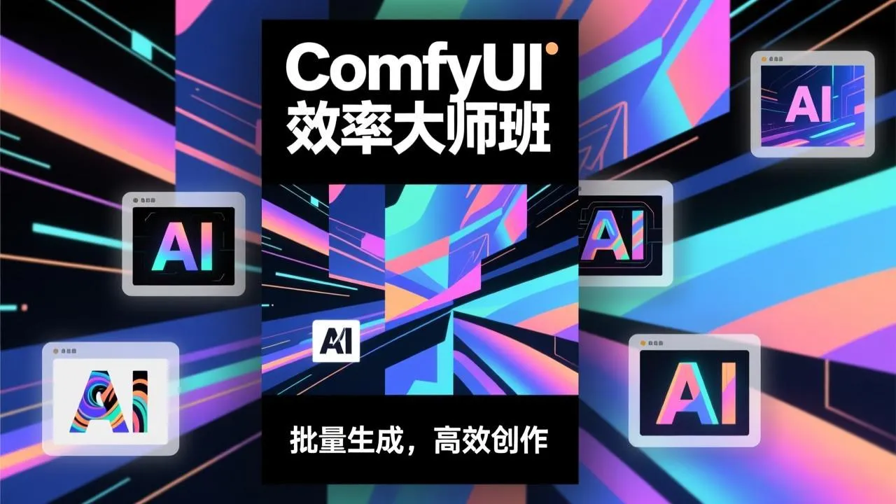 ComfyUI效率大师班：工作流搭建，批量生成，将个人AI出图效率提升5-10倍，月接单收入1-3万_抖汇吧