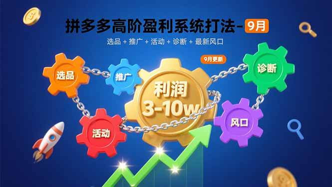 （15916期）拼多多高阶盈利系统打法-9月：选品+推广+活动+诊断+最新风口，月利润3-10w_抖汇吧
