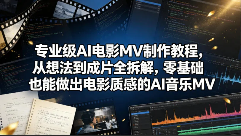 专业级AI电影MV制作教程，从想法到成片全拆解，零基础也能做出电影质感的AI音乐MV_抖汇吧