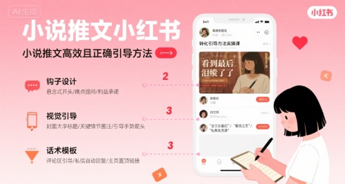 小说推文小红书高转化引导方法实操课，小说推文高效且正确引导方法_抖汇吧