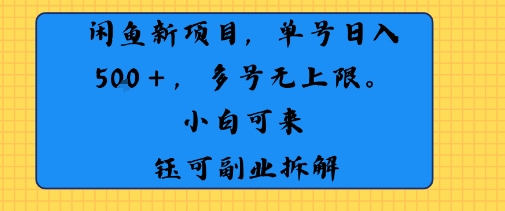 闲鱼玩法单号日收入5张+ 多号无上限 操作简单几乎零门槛_抖汇吧