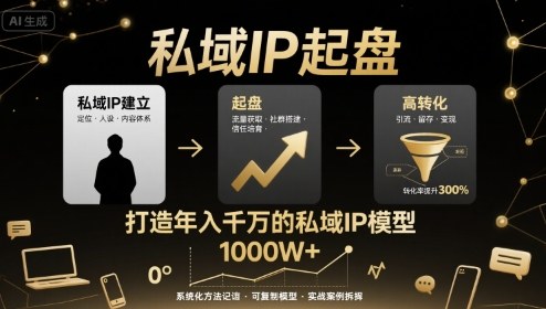 私域IP起盘，私域ip建立、起盘、高转化，打造年入千万的私域ip模型_抖汇吧