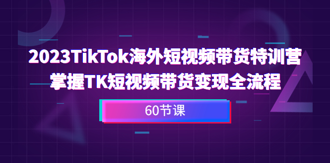 2023-TikTok海外短视频带货特训营，掌握TK短视频带货变现全流程（60节课）_抖汇吧