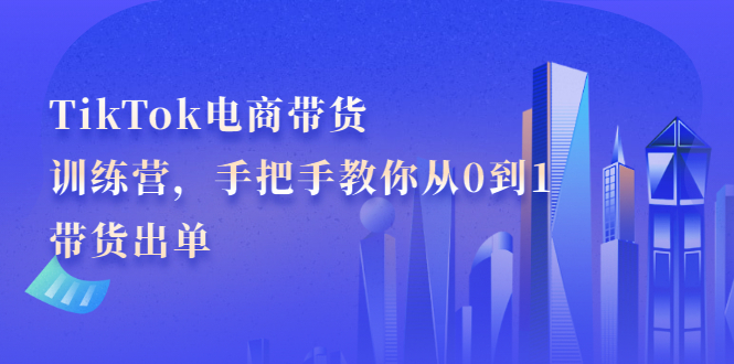 TikTok电商带货训练营，手把手教你从0到1带货出单_抖汇吧