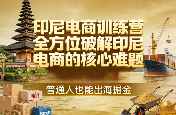 印尼电商训练营，全方位破解印尼电商的核心难题，普通人也能出海掘金_抖汇吧