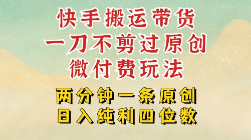 快手黑科技搬运带货，一刀不剪过原创，微付费投流玩法，轻松日入四位数，深层揭秘玩法_抖汇吧