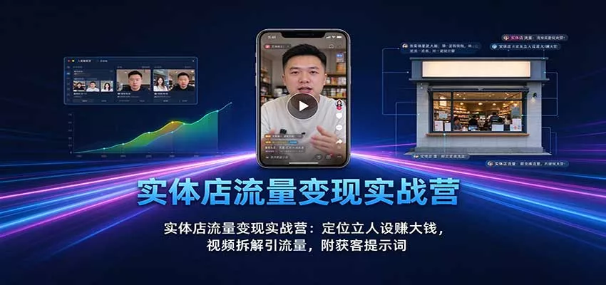 实体店流量变现实战营：定位立人设赚大钱，视频拆解引流量，附获客提示词_抖汇吧