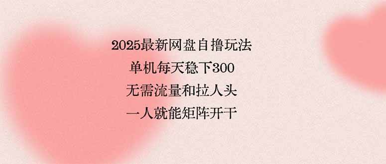 (15831期)2025最新网盘自撸玩法,单机每天稳下3张,无需流量和拉人头,一个人就…_抖汇吧