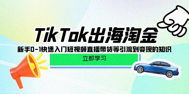 TikTok-出海淘金，新手0-1快速入门短视频直播带货等引流到变现的知识_抖汇吧