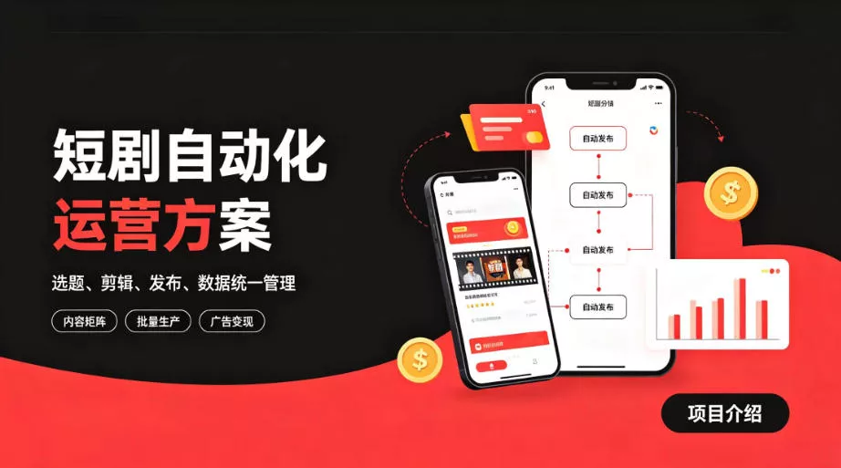 快手全自动短剧矩阵项目｜自动化分发，流量持续变现【揭秘】_抖汇吧