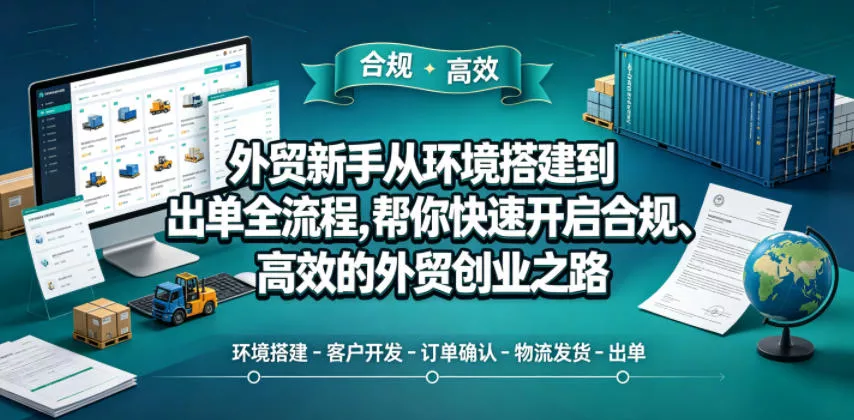 外贸新手从环境搭建到出单全流程，帮你快速开启合规、高效的外贸创业之路_抖汇吧