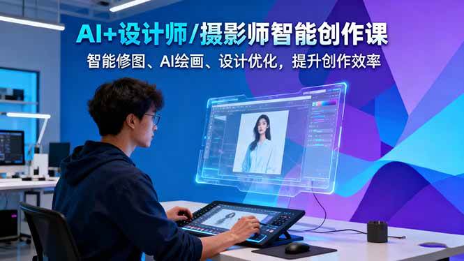 (16398期)AI+设计师/摄影师智能创作课:智能修图、AI绘画、设计优化,提升创作效率_抖汇吧