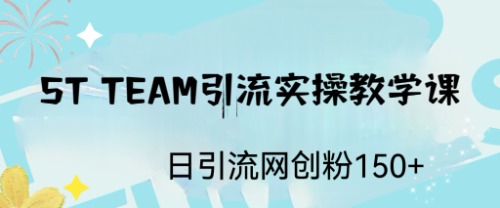 ST TEAM引流实操课，日引流网创粉100+_抖汇吧