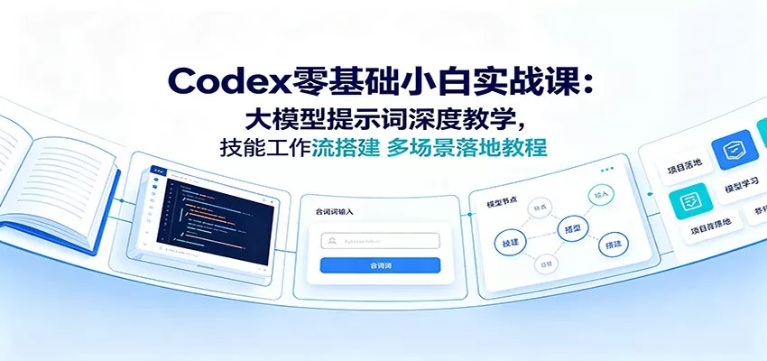 Codex零基础小白实战课：大模型提示词深度教学，技能工作流搭建多场景落地教程_抖汇吧