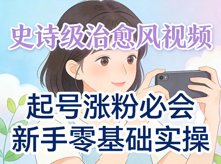 史诗级治愈风视频爆了，起号涨粉必会，新手零基础实操（实操+变现全讲解）_抖汇吧