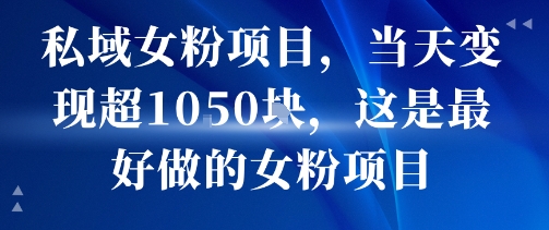 私域女粉项目，当天变现超1k，这是最好做的女粉项目，可放大操作_抖汇吧