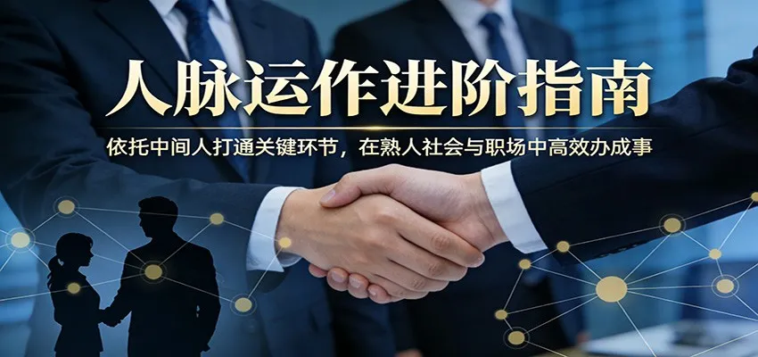 付费文章:人脉运作进阶指南,依托中间人打通关键环节,在熟人社会与职场中高效办成事_抖汇吧
