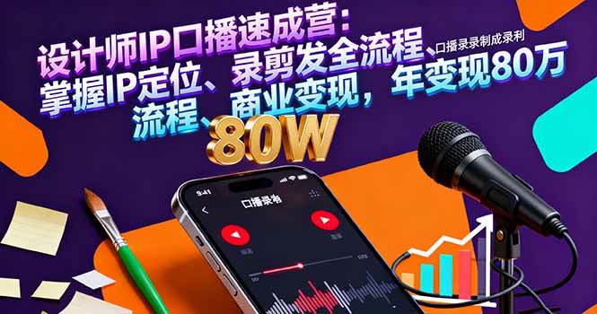 （16240期）设计师IP口播速成营：掌握IP定位、录剪发全流程、商业变现，年变现80万_抖汇吧