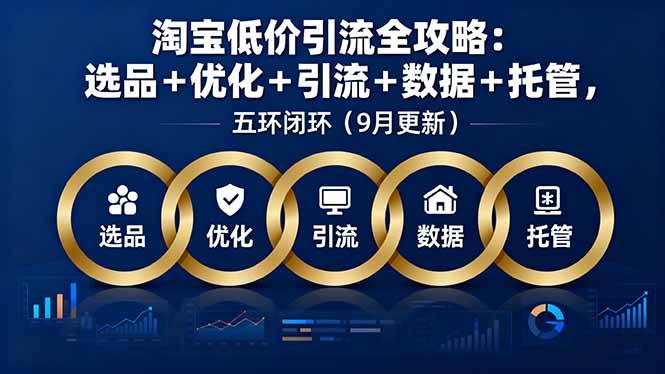 （16009期）淘宝低价引流全攻略：选品＋优化＋引流＋数据＋托管，五环闭环（9月更新）_抖汇吧