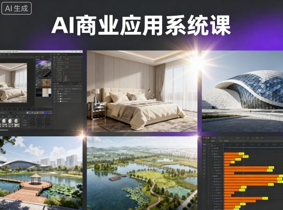 AI商业应用系统课，室内-软装-建筑-景观，智能设计+效果图+动画画实战_抖汇吧