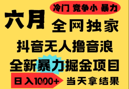 25年6月高爆抖音无人直播最新撸音浪掘金项目，小白可做，无脑日入1k+，门槛低可批量矩阵【揭秘】_抖汇吧