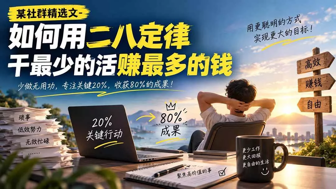 （20385期）某社群精选文-如何用二八定律干最少的活赚最多的钱_抖汇吧
