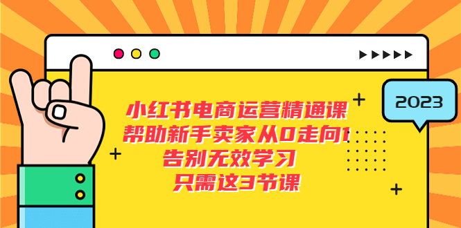 小红书电商·运营精通课，帮助新手卖家从0走向1 告别无效学习（7节视频课）_抖汇吧