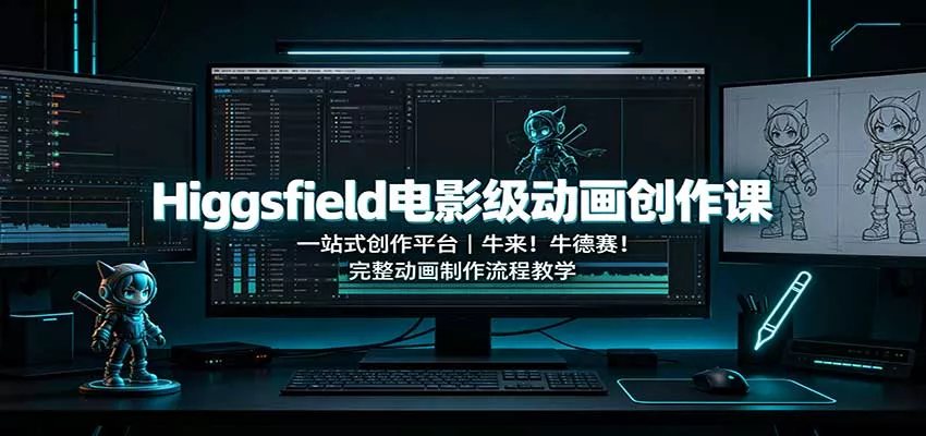 Higgsfield电影级动画创作课：一站式创作平台，牛来！牛德赛！完整动画制作流程教学_抖汇吧
