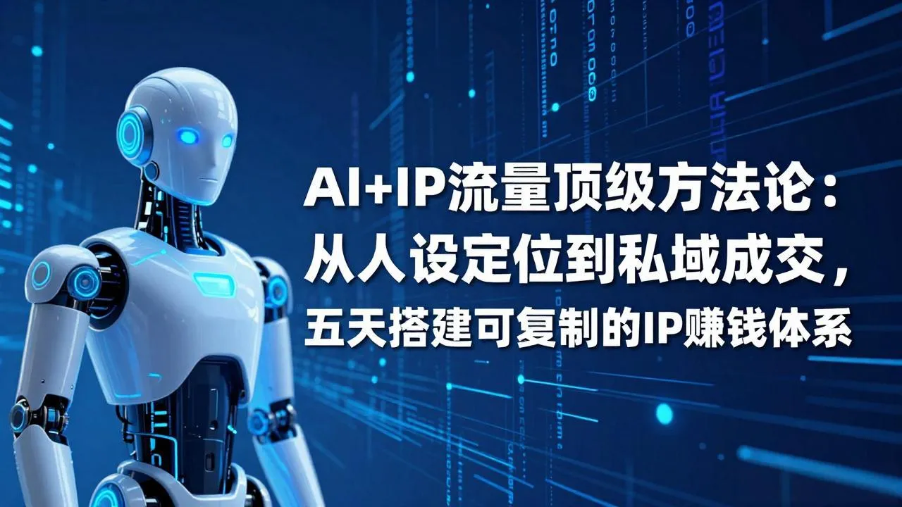 AI+IP顶级方法论：从人设定位到私域成交，五天搭建可复制的IP赚钱体系_抖汇吧