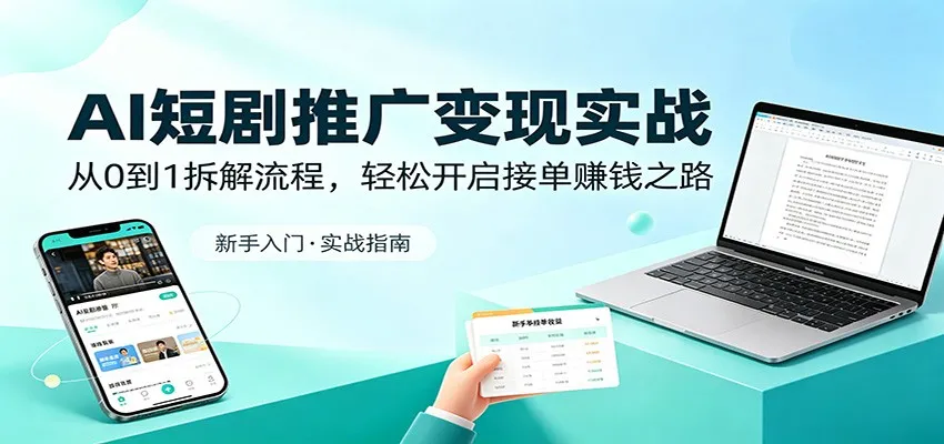AI短剧推广变现实战：从0到1拆解流程，轻松开启接单赚钱之路_抖汇吧