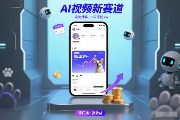 AI视频新赛道，宠物播客仅注册5天涨粉2W，收益非常可观_抖汇吧