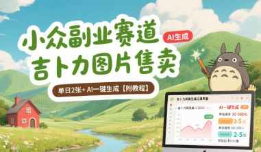 小众副业赛道 吉卜力图片售卖 单日2张+ AI一键生成【附教程】_抖汇吧