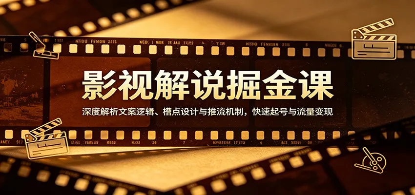 影视解说掘金课：深度解析文案逻辑、槽点设计与推流机制，快速起号与流量变现_抖汇吧