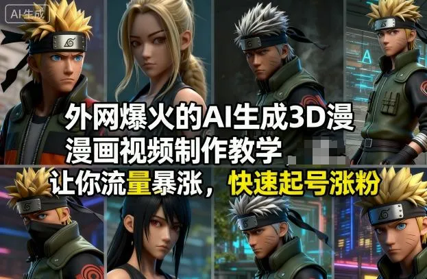 外网爆火的AI生成3D漫画视频制作教学，让你流量暴涨，快速起号涨粉！_抖汇吧