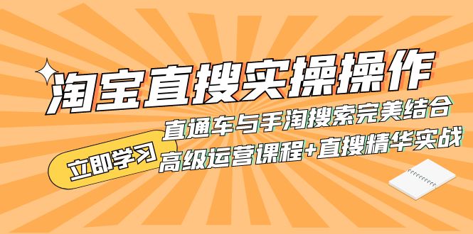 淘宝直搜实操操作 直通车与手淘搜索完美结合（高级运营课程+直搜精华实战）_抖汇吧