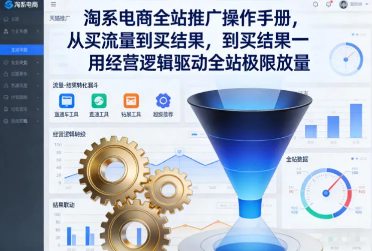 淘系电商全站推广操作手册，从买流量到买结果一用经营逻辑驱动全站极限放量_抖汇吧