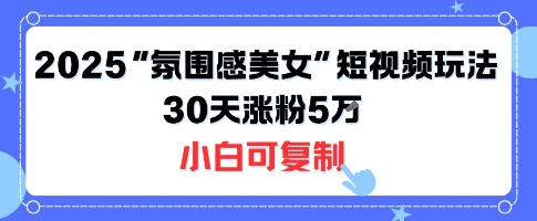 不露脸也能火！2025“氛围感美女”短视频玩法，30天涨粉5W小白可复制_抖汇吧