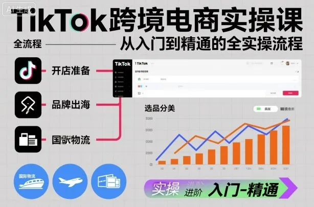 TikTok跨境电商实操课，从入门到精通的全实操流程_抖汇吧