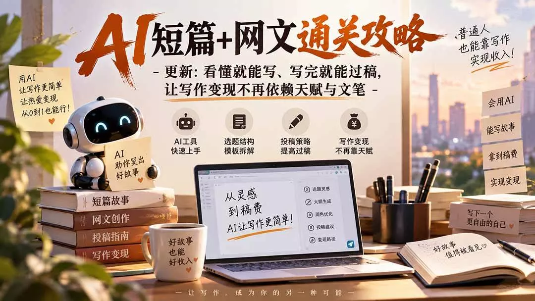 (20578期)AI短篇+网文通关攻略-更新0921:看懂就能写、写完就能过稿,让写作变现不再依赖天赋与文笔 (20578期)AI短篇+网文通关攻略-更新0921:看懂就能写、写完就能过稿,让写作变现不再依赖天赋与文笔