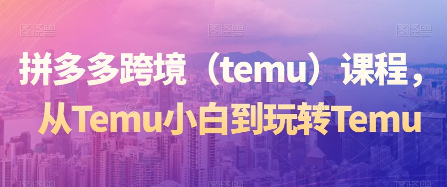 拼多多跨境（TEMU）精选课程，从TEMU小白到玩转TEMU_抖汇吧