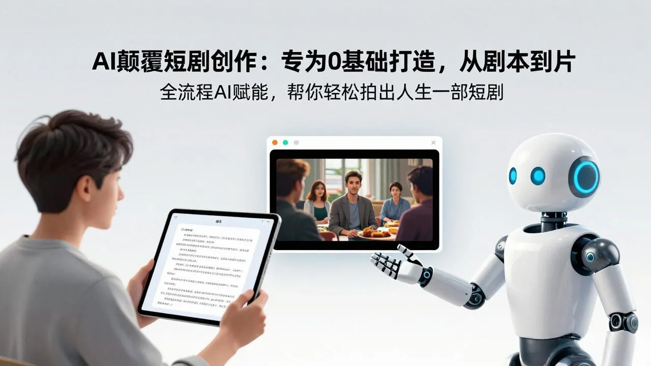 AI颠覆短剧创作：专为0基础打造，从剧本到成片全流程AI赋能，帮你轻松拍出人生第一部短剧_抖汇吧